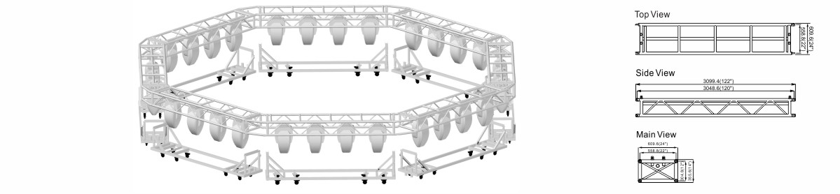 Diseño de truss de pasarela de aluminio