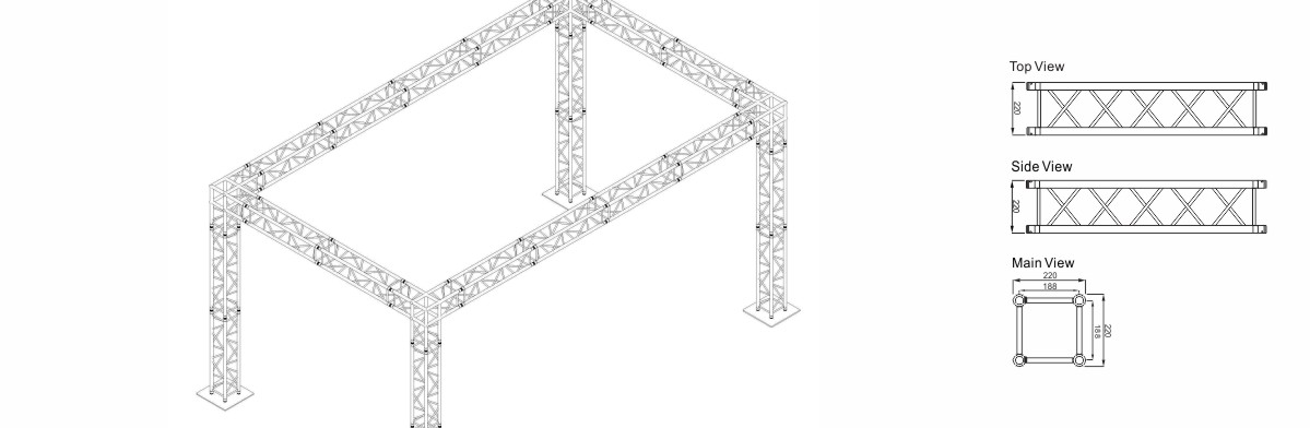 Diseño de proyecto de armazón de soporte de aluminio