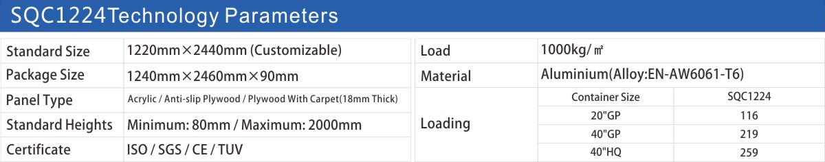 1,22*2,44 Портативная платформа Quick Stage 